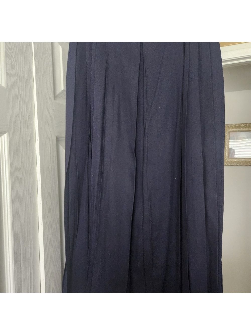Vintage Cambridge Spirit Skirt Womens 8 Rayon Navy Pleated Midi - Picture 2 of 6